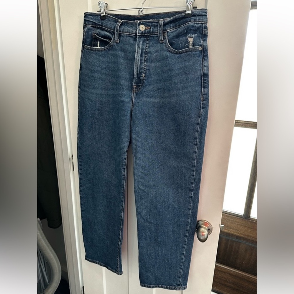 Old Navy Women's Straight Leg Jeans - Dark Blue